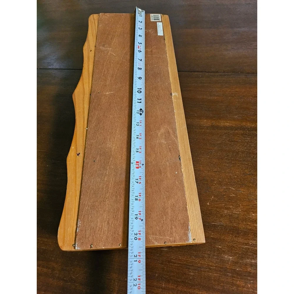 Wooden Wall Shelf Brown Heart Cutout Country Rustic Vintage